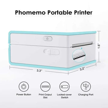 Phomemo 300dpi Mini Photo Printer, Pocket Thermal Bluetooth Printer Compatible with iOS & Android for Photo Printing, Plan Journal, DIY Cards, List, Travel, Work & Study - Imported from UK